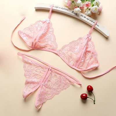 Conjunto de Lencería Sensual en Chifón: Sostén, Tanga y Ligas - Image 13