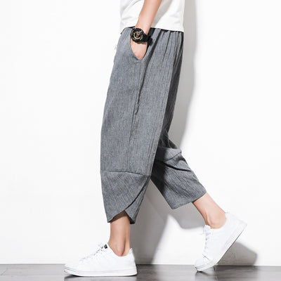 Pantalones Cortos de Lino Holgados para Hombre - Estilo Verano - Image 9