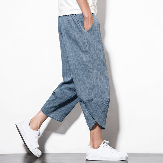Pantalones Cortos de Lino Holgados para Hombre - Estilo Verano - Image 8