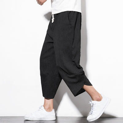 Pantalones Cortos de Lino Holgados para Hombre - Estilo Verano - Image 2
