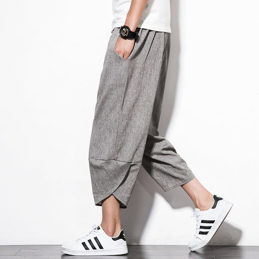 Pantalones Cortos de Lino Holgados para Hombre - Estilo Verano - Image 3