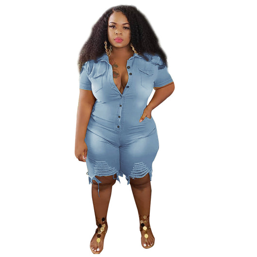 Jumpsuit Denim Ajustado con Detalles Rotos - Image 11
