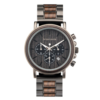 Reloj de Lujo Hombre Madera y Acero Inoxidable Diseño Elegante - Image 13