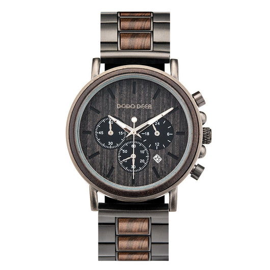 Reloj de Lujo Hombre Madera y Acero Inoxidable Diseño Elegante - Image 13
