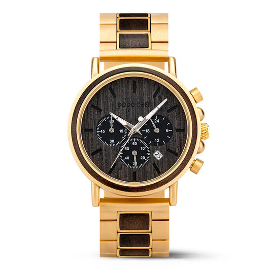Reloj de Lujo Hombre Madera y Acero Inoxidable Diseño Elegante - Image 12