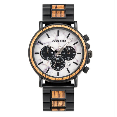Reloj de Lujo Hombre Madera y Acero Inoxidable Diseño Elegante - Image 7