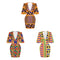 Vestido Corto Africano Elegante con Escote Profundo y Mangas Acampanadas