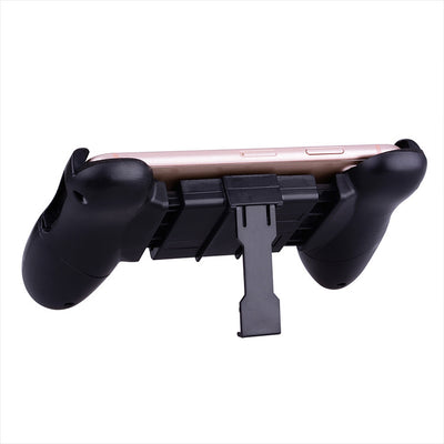 Black mobile game handle bracket holding a smartphone displaying the 'Mobile Legends' game on a white background. - Image 10