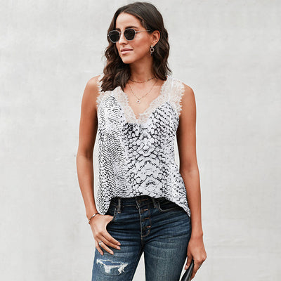 Chaleco Tipo Blusa Encaje con Estampado Animal para Mujer - Image 3