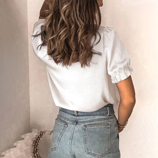 Blusa Casual de Tul Liso para Mujer - Image 6