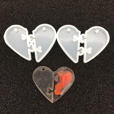 Molde de Silicona Líquida para Colgantes de Corazones Pareados - Resina Epoxi DIY - Image 9