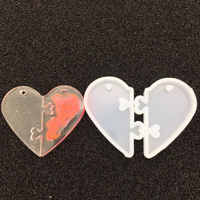 Molde de Silicona Líquida para Colgantes de Corazones Pareados - Resina Epoxi DIY - Image 3