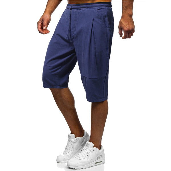 Pantalones Cortos Holgados de Algodón y Lino Estilo Chino para Hombre - Image 5