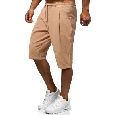 Pantalones Cortos Holgados de Algodón y Lino Estilo Chino para Hombre - Image 3