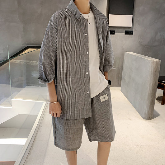 Conjunto de Verano: Camisa a Rayas y Pantalón Capri Casual - Image 7