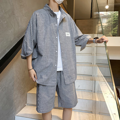 Conjunto de Verano: Camisa a Rayas y Pantalón Capri Casual - Image 8
