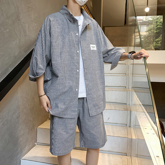 Conjunto de Verano: Camisa a Rayas y Pantalón Capri Casual - Image 8