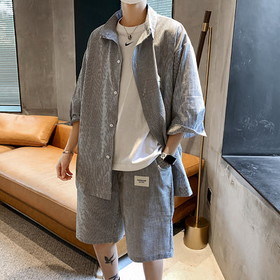 Conjunto de Verano: Camisa a Rayas y Pantalón Capri Casual - Image 5