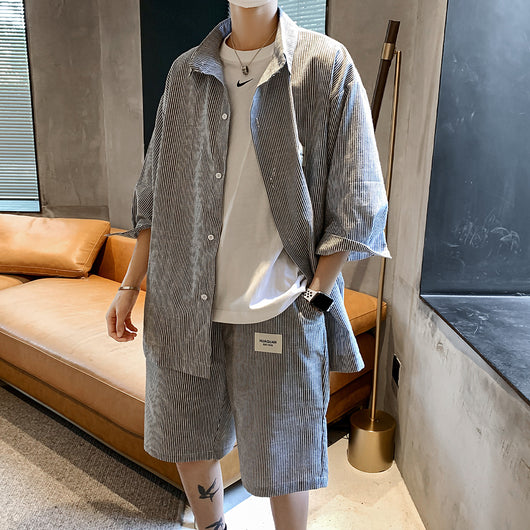 Conjunto de Verano: Camisa a Rayas y Pantalón Capri Casual - Image 5