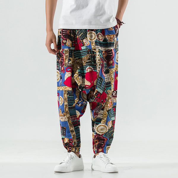 Pantalones de Lino Estilo Chino Verano Hombre Sueltos