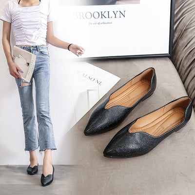 Zapatos Ballet Dorsay Mujer Punta Fina Estampado Serpiente - Image 11