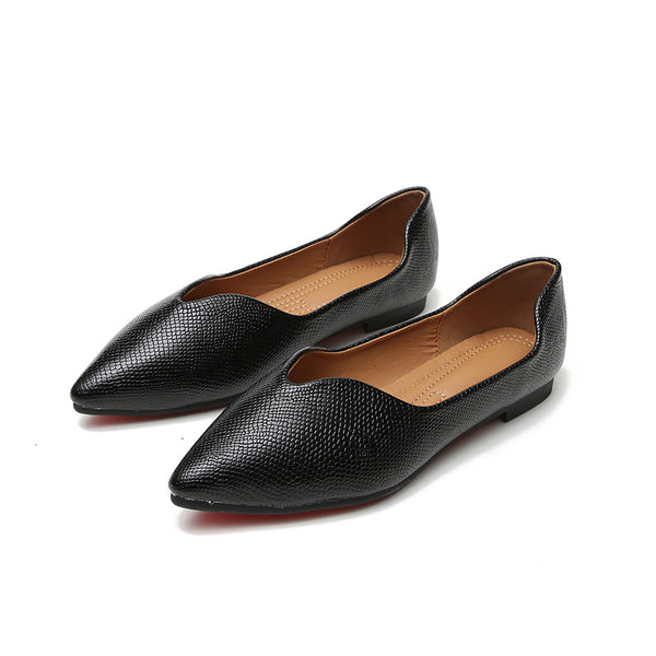 Zapatos Ballet Dorsay Mujer Punta Fina Estampado Serpiente - Image 3