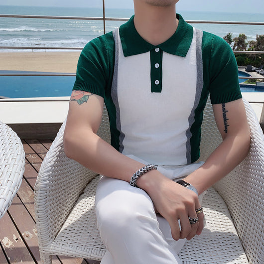 Polo Slim Fit con Solapa Casual de Tejido para Hombre - Image 2