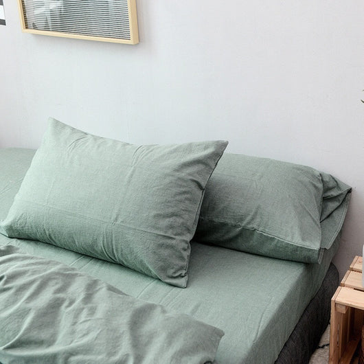 Funda de Almohada de Algodón Lavado Estilo Japonés Minimalista - Image 21