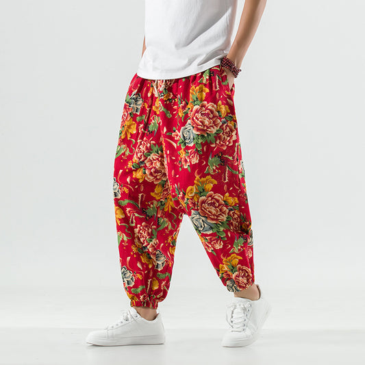 Pantalones Harem Cómodos de Algodón y Lino para Tallas Grandes