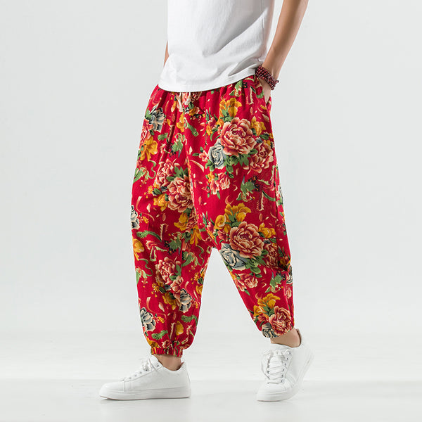 Pantalones Harem Cómodos de Algodón y Lino para Tallas Grandes