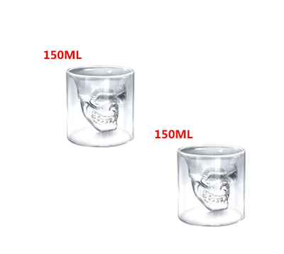 Vaso de Cristal Doble Transparente con Diseño Calavera - Image 12