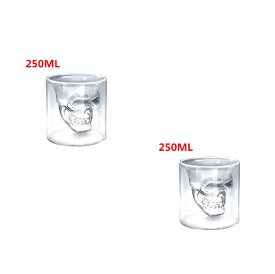 Vaso de Cristal Doble Transparente con Diseño Calavera - Image 13