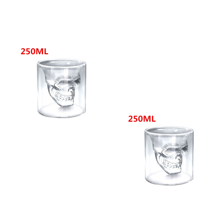 Vaso de Cristal Doble Transparente con Diseño Calavera - Image 13