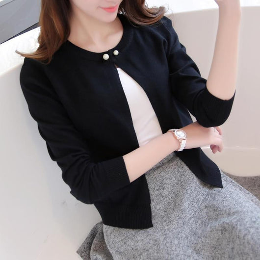 Cardigan Tejido Fino para Mujer - Chaqueta Corta Versátil - Image 6