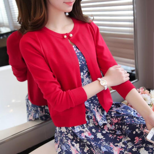 Cardigan Tejido Fino para Mujer - Chaqueta Corta Versátil - Image 7