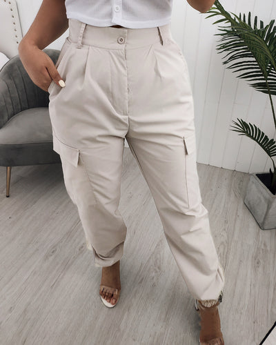 Pantalones Cargo Slim Fit de Color Liso - Image 8