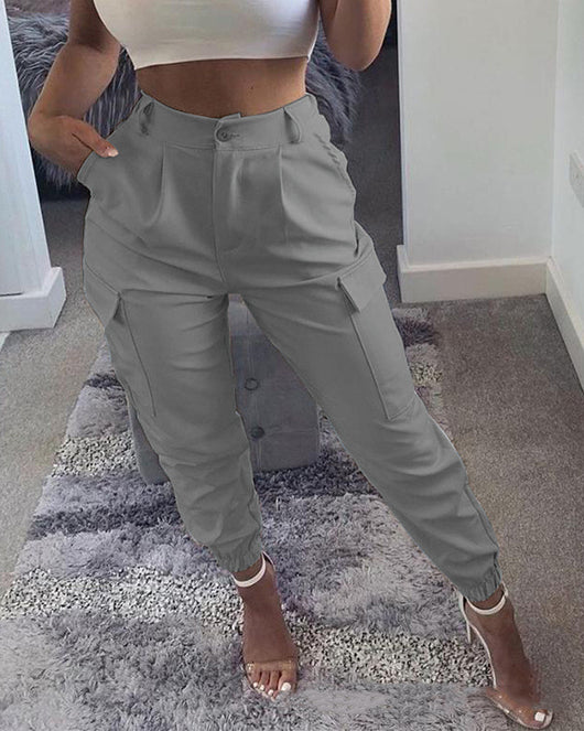 Pantalones Cargo Slim Fit de Color Liso - Image 7