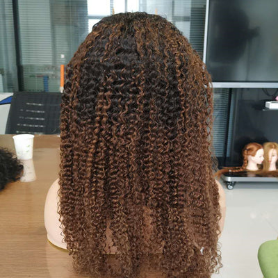 Peluca Frontal de Encaje 4x4 Cabello Humano Rizado Kinky Grado 10A T1B 30 - Image 10