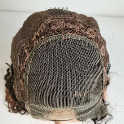 Peluca Frontal de Encaje 4x4 Cabello Humano Rizado Kinky Grado 10A T1B 30 - Image 6
