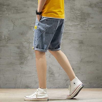 Pantalones Cortos de Mezclilla Suelta para Hombre - Diseño de Cinco Puntos para Verano - Image 6