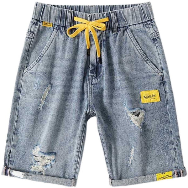 Pantalones Cortos de Mezclilla Suelta para Hombre - Diseño de Cinco Puntos para Verano