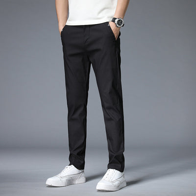 Pantalones Casuales de Cintura Elástica en Tela Ice Silk - Image 11