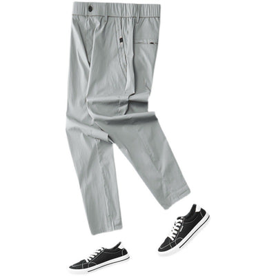Pantalones Casuales de Cintura Elástica en Tela Ice Silk - Image 5