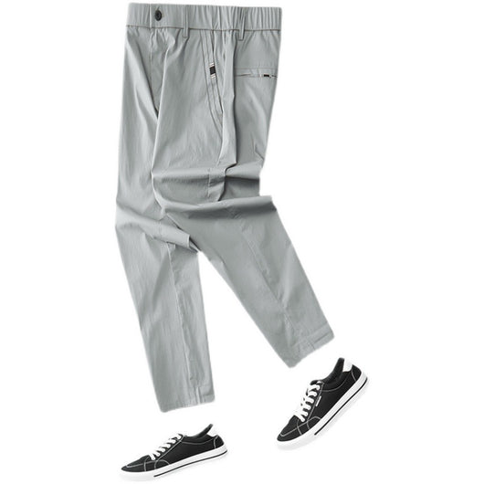 Pantalones Casuales de Cintura Elástica en Tela Ice Silk - Image 5