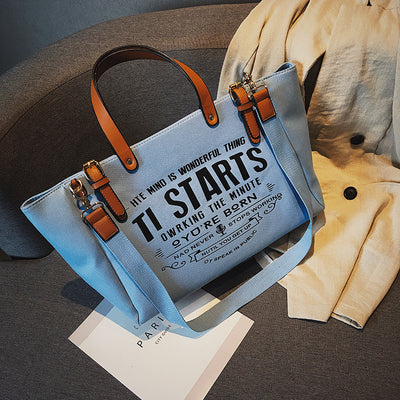 Bolsa Tote Canvas Coreana de Gran Capacidad - Estilo Ins - Image 8