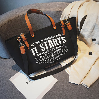 Bolsa Tote Canvas Coreana de Gran Capacidad - Estilo Ins - Image 5