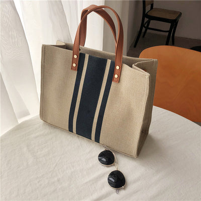 Maletín Diagonal de Lona Rayada para Negocios y Commuting - Image 5