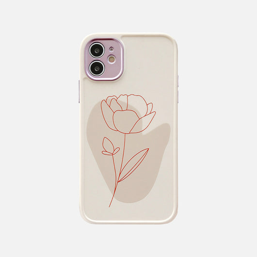 Funda Floral Suave para Teléfono - Diseño Sketch para Mujeres - Image 7