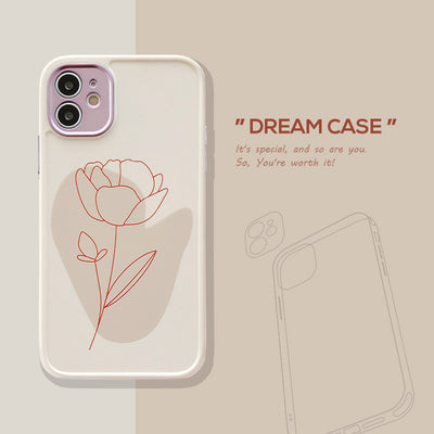 Funda Floral Suave para Teléfono - Diseño Sketch para Mujeres - Image 9
