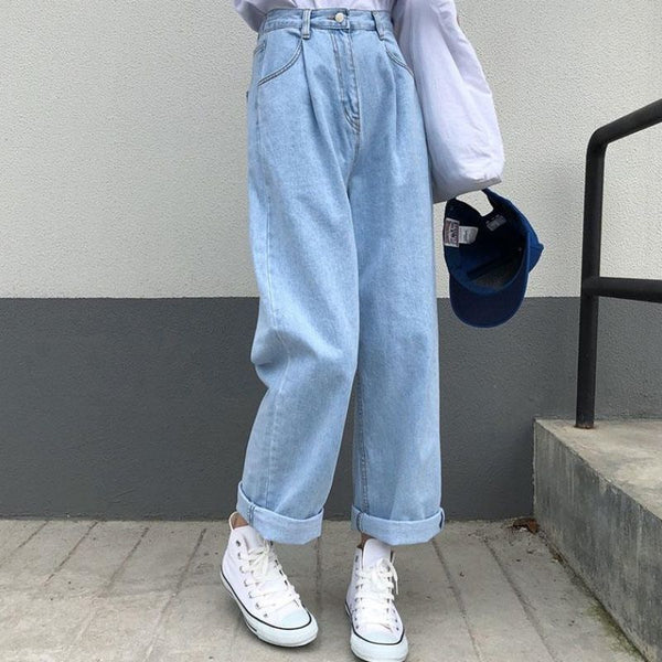 Pantalones Rectos Sueltos Retro Casual para Mujer